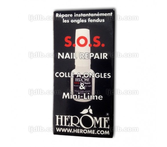 SOS Nail Repair Colle à Ongles & Mini-Lime Herôme - Répare instantanément les ongles fendus ! - Flacon 10ml